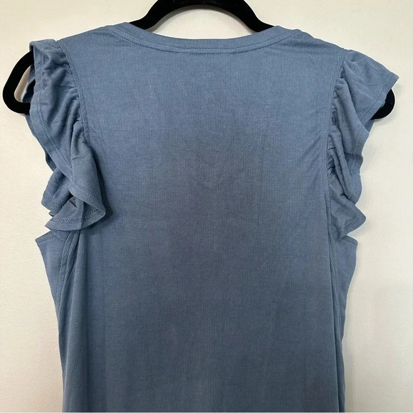 Matilda Jane Far Away Flutter Sleeve Blue-Gray Midi Sheath Dress Size Small NWT - Picture 15 of 16